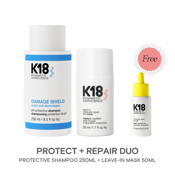K18 Damage Shield PH Protect Repair Shampoo & Mask Duo K18 Damage Shield PH Protect Repair Shampoo & Mask Duo