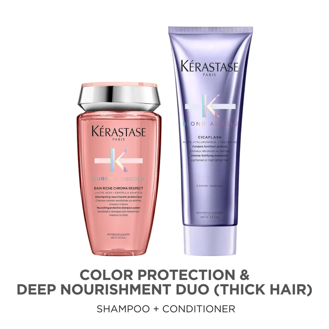 Kérastase Chroma Absolu Sulfate-Free Shampoo & Blond Absolu Cicaflash Conditioner Duo (Thick Hair) - HairMNL