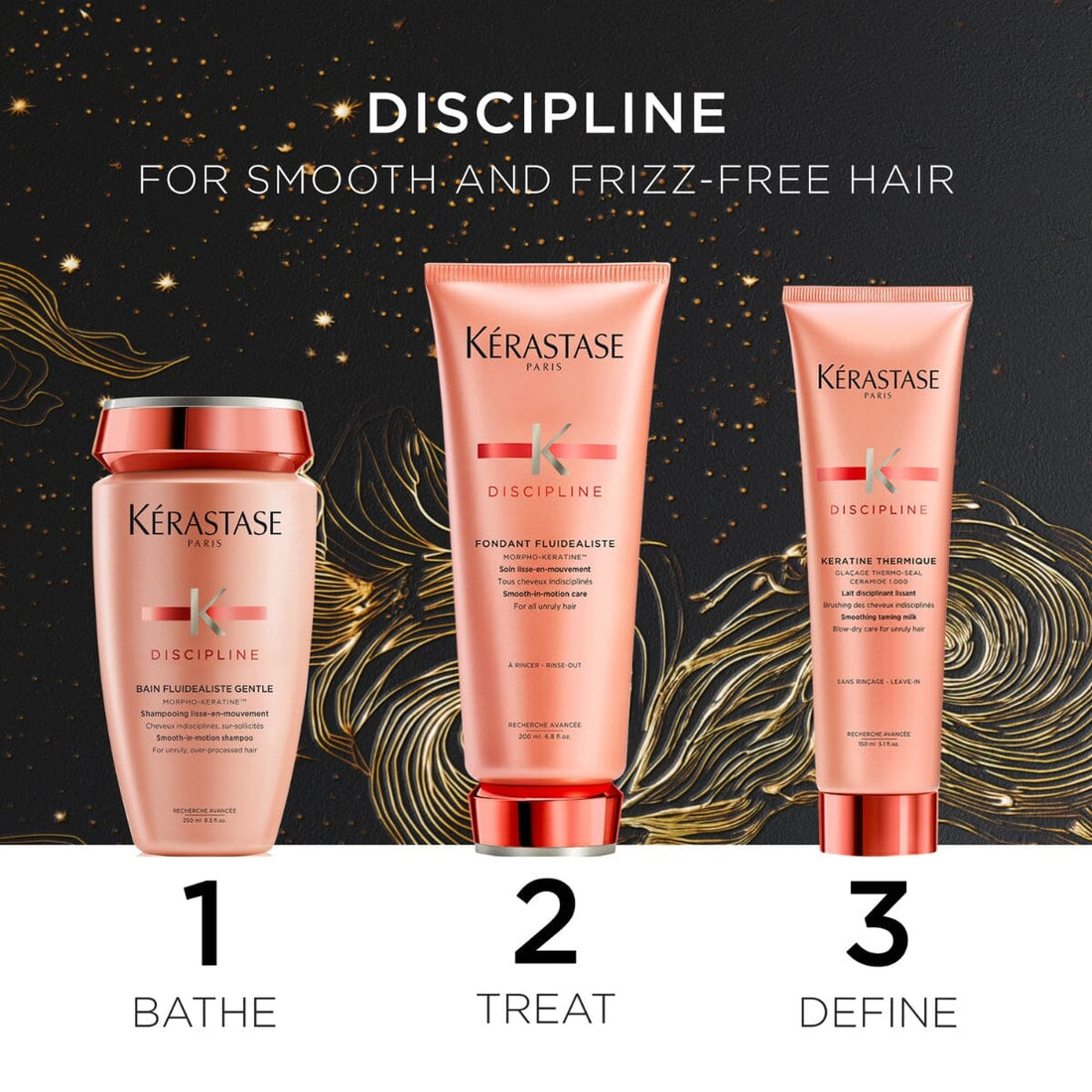Kérastase Discipline Fluidealiste Anti-Frizz Holiday Gift Set (Thin Hair) Steps - HairMNL