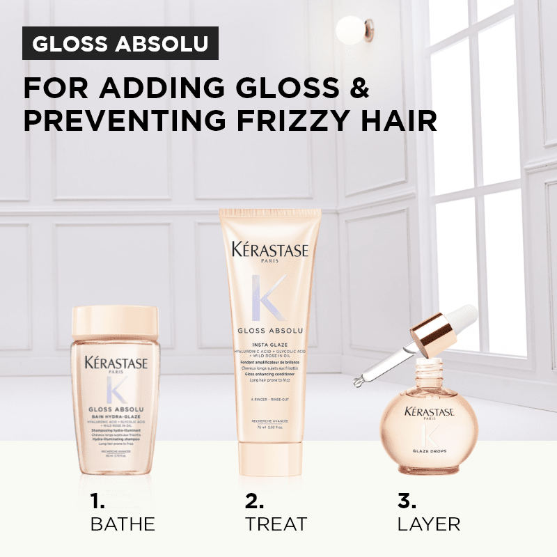 Kérastase Gloss Absolu Anti-Frizz Glaze Discovery Trio Holiday Gift Set Steps - HairMNL