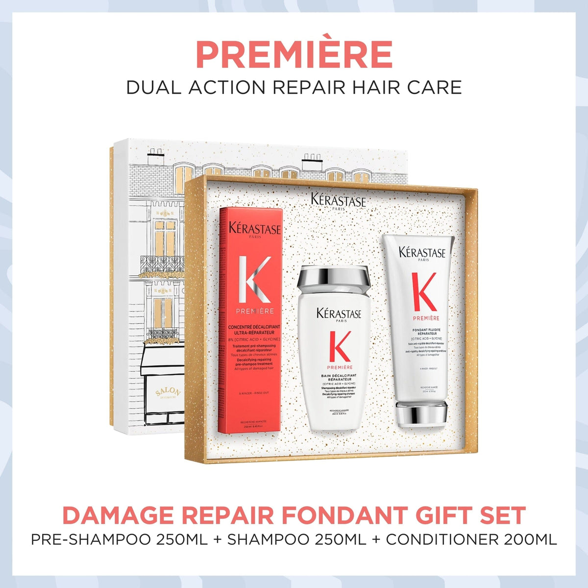 【新品】Kérastase K Première 250ml 3本セット Kérastase Première Fondant Holiday Gift Set (Thin Hair) - HairMNL
