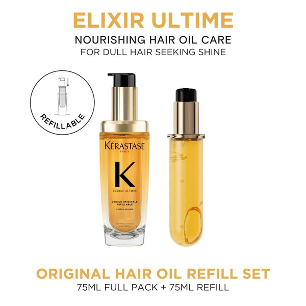 Kérastase Elixir Ultime Original Hair Oil Refill Duo 75ml Kérastase Elixir Ultime Original Hair Oil Refill Duo 75ml