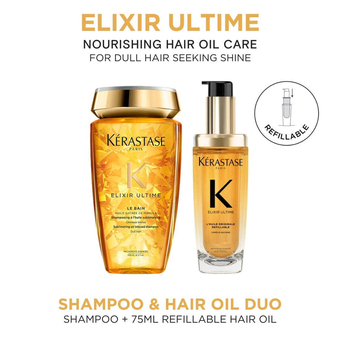Kérastase Elixir Ultime Shampoo & Hair Oil Duo 75ml - HairMNL