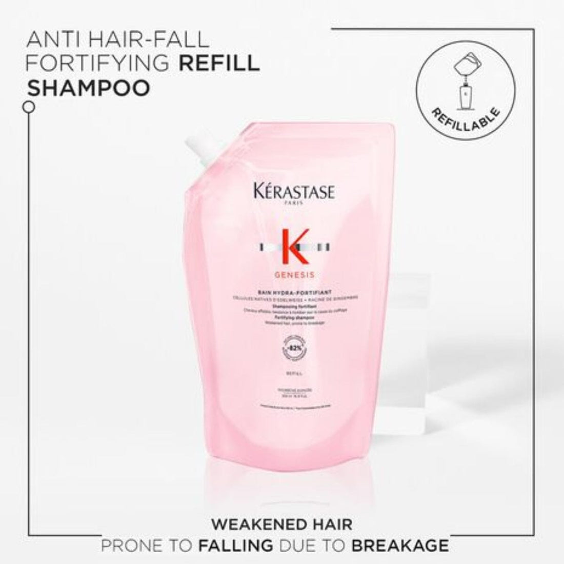 HairMNL Kérastase Genesis Anti Hair-Fall Fortifying Shampoo for Thin Hair Refill Pouch 500ml