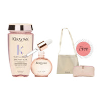 Kérastase Gloss Absolu Anti-Frizz Glaze Duo FREE Slouch Tote Pink Makeup Pouch - HairMNL