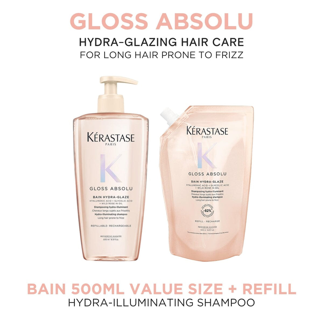Kérastase Gloss Absolu Hydra-Illuminating Shampoo Refill Duo 500ml - HairMNL