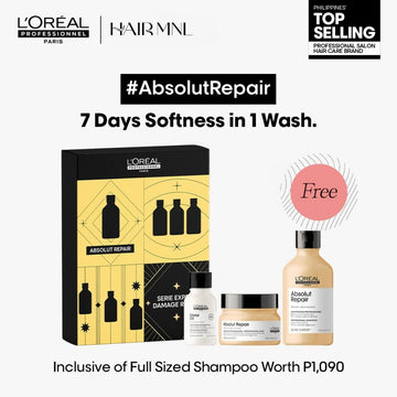 L'Oreal Professionnel Serie Expert Absolut Repair Holiday Gift Set w/ FREE Full-Sized Shampoo - HairMNL