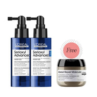 L'Oréal Professionnel Serioxyl Advanced Denser Hair Serum Duo with Free Absolut Repair Molecular Mask 75ml -HairMNL