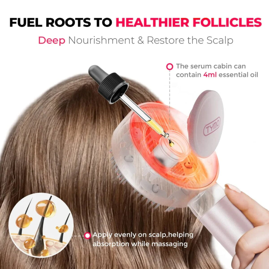 TYMO Trithera Scalp Massaging Brush HC132P Benefits - HairMNL