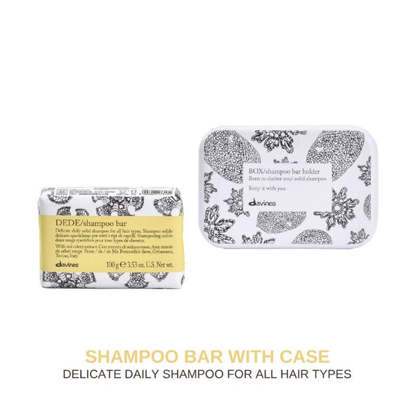 Davines DEDE Shampoo Bar & Case: Delicate Daily Solid Shampoo for All Hair Types