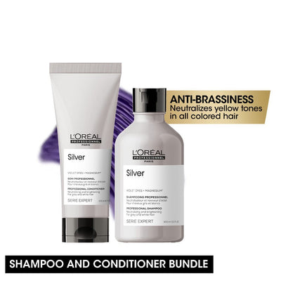 L'Oréal Professionnel Serie Expert Silver Anti-Brass Shampoo & Conditioner Duo - HairMNL