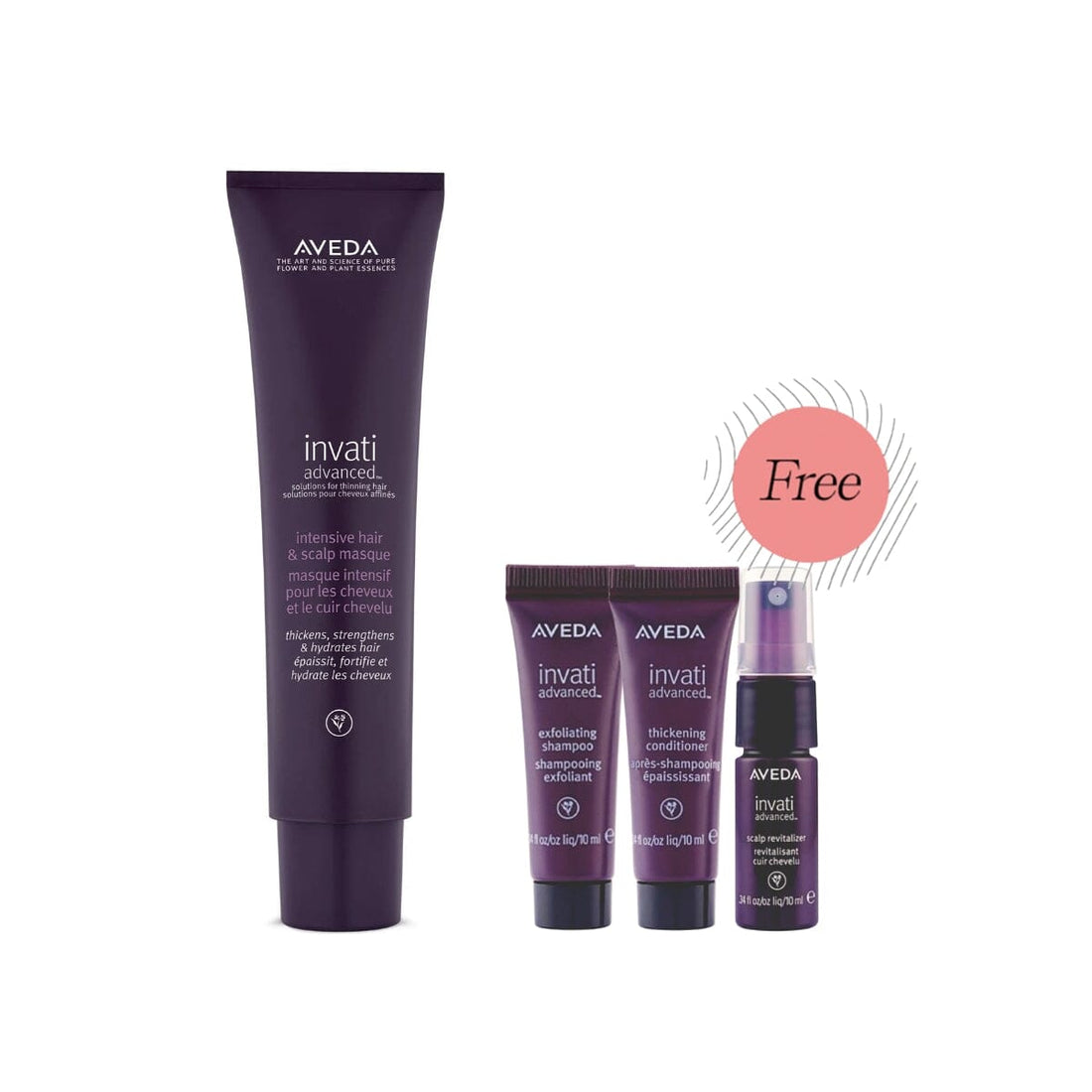 AVEDA Invati Advanced Intensive Hair and Scalp Masque 150ml w/ FREE 3 Samples Shampoo 10ml Conditioner 10ml Scalp Revitalizer 10ml - HairMNL