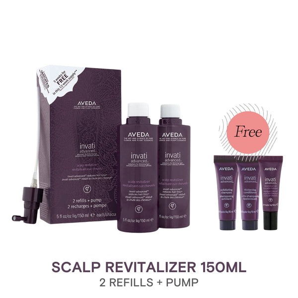 AVEDA Invati Advanced Scalp Revitalizer Duo Refill Pack 150ml w/ FREE 3 Samples