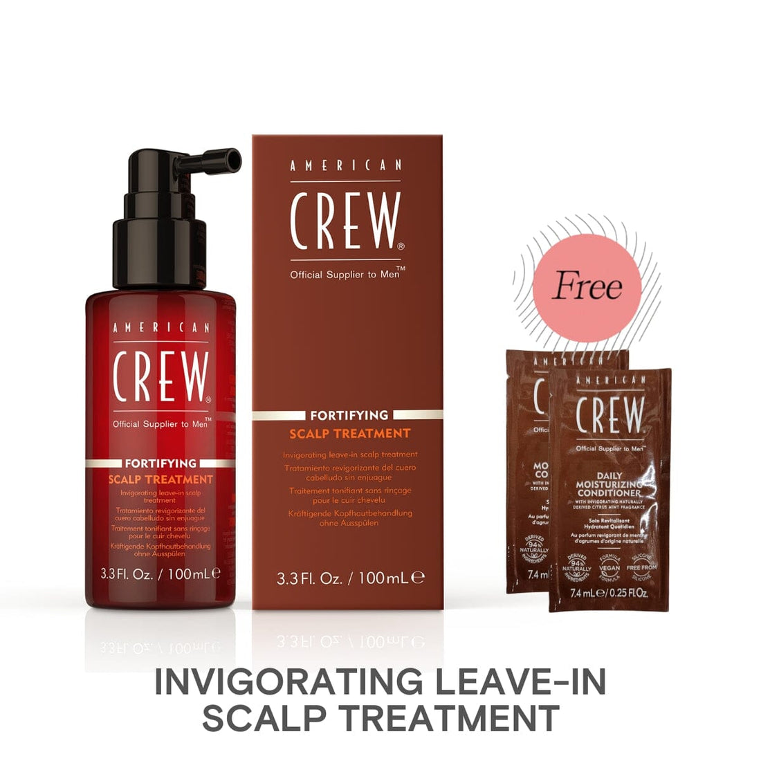 American Crew Fortifying Scalp Treatment for Thinning Hair 100ml w/ FREE (2) Daily Moisturizing Conditioner 7.4ml - HairMNL