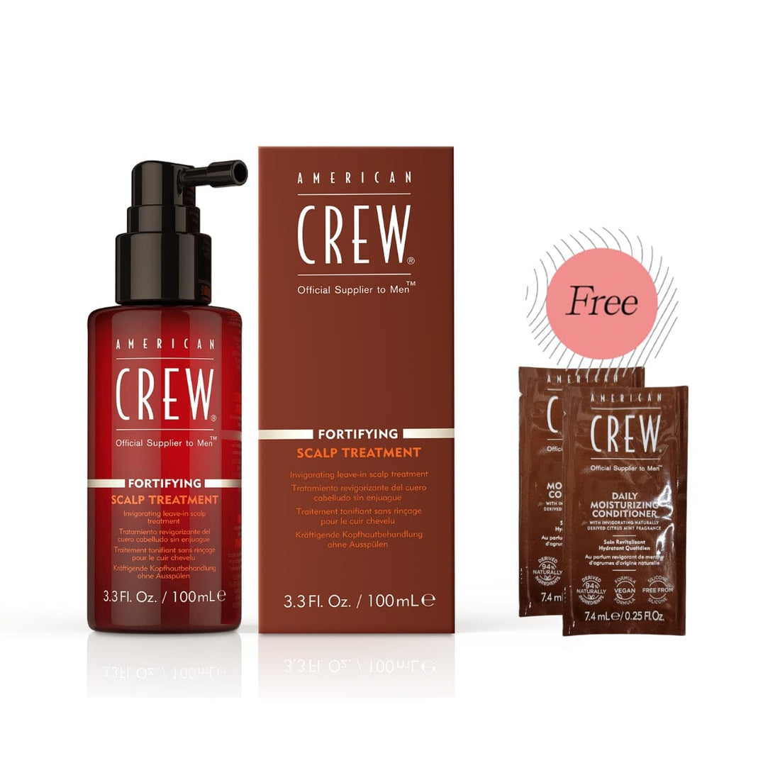 American Crew Fortifying Scalp Treatment for Thinning Hair 100ml w/ FREE (2) Daily Moisturizing Conditioner 7.4ml - HairMNL