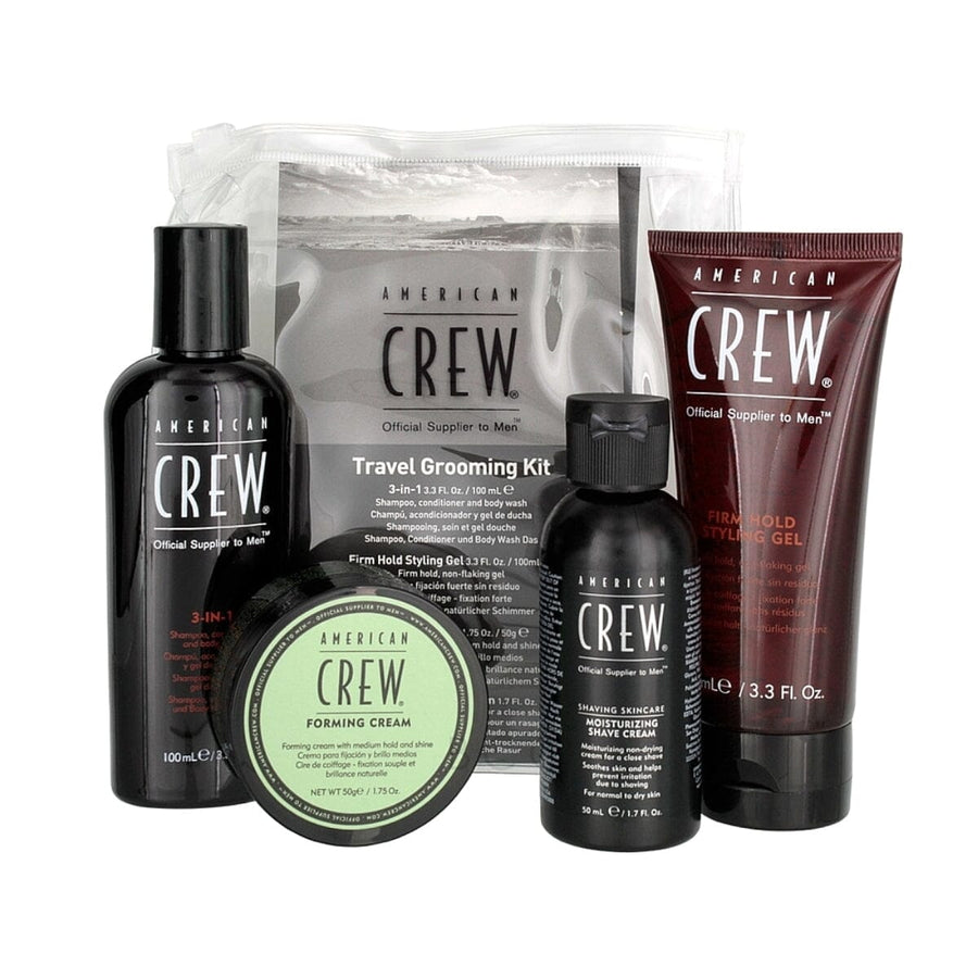 American Crew Travel Grooming Kit - 3-in-1 Shampoo Conditioner Body Wash, Gel, Forming Cream, Shave Cream - HairMNL