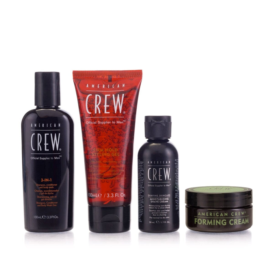 American Crew Travel Grooming Kit - 3-in-1 Shampoo Conditioner Body Wash, Gel, Forming Cream, Shave Cream - HairMNL