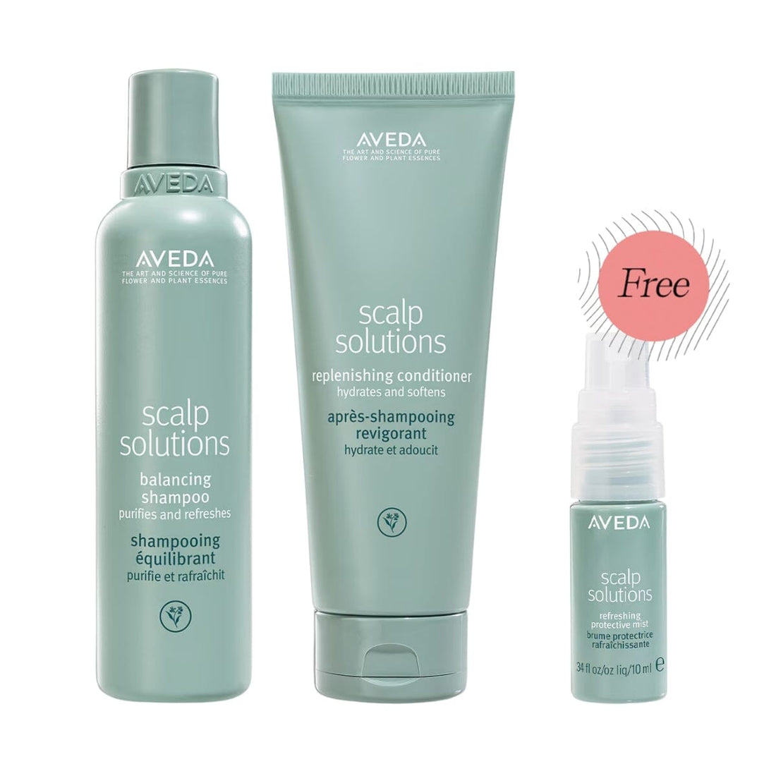 Aveda AVEDA Scalp Solutions Scalp Care Set 1 FREE Protective Mist 10ml + Shampoo 200ml + Conditioner 200ml