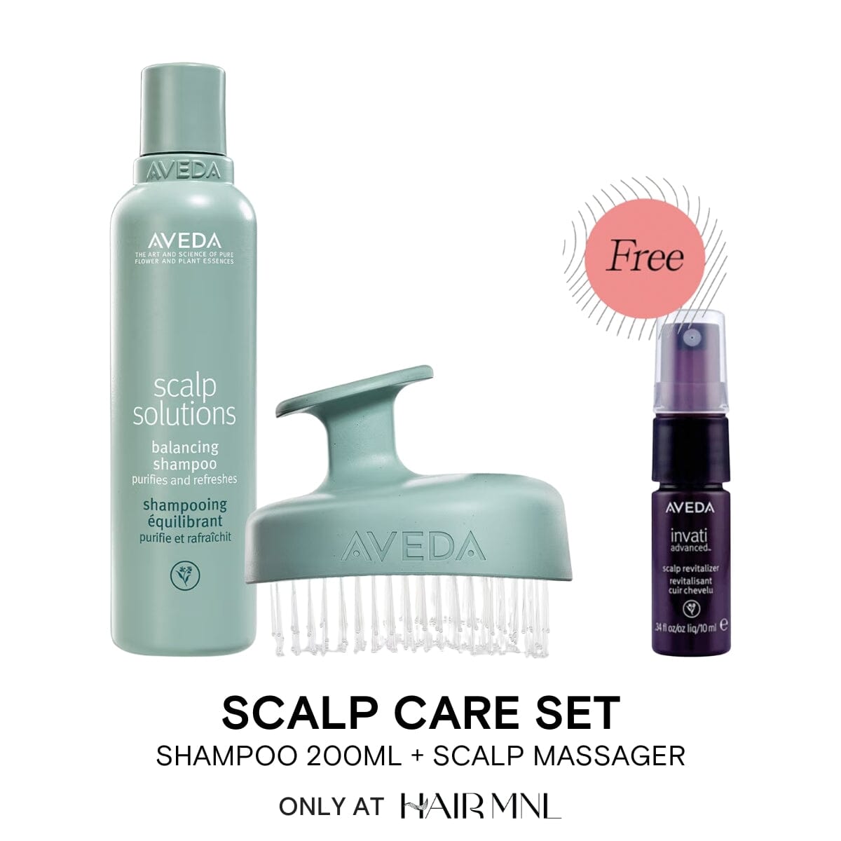 AVEDA Scalp Solutions Scalp Care Shampoo & Scalp Massager HairMNL