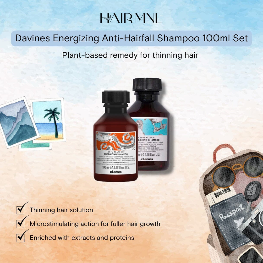 Davines Energizing Anti-Hairfall Starter Duo Benefits