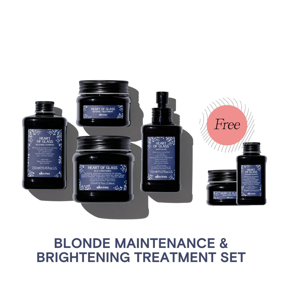 Davines Heart of Glass Ultimate Blonde Care Set w/ FREE Travel-Sized Shampoo & Conditioner - HairMNL