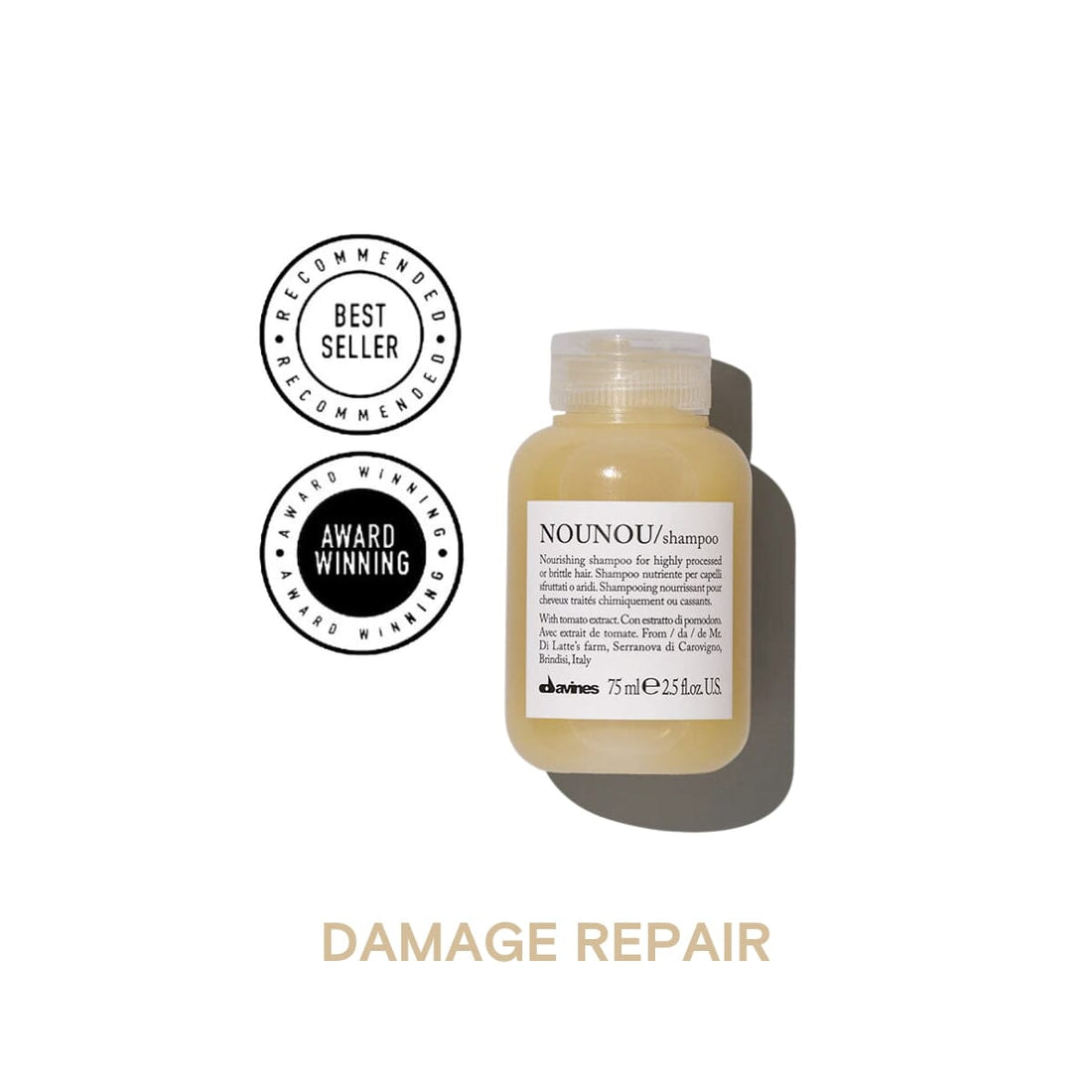 Davines NOUNOU Shampoo: Nourishing Shampoo for Highly Processed or Brittle Hair 75ml - HairMNL