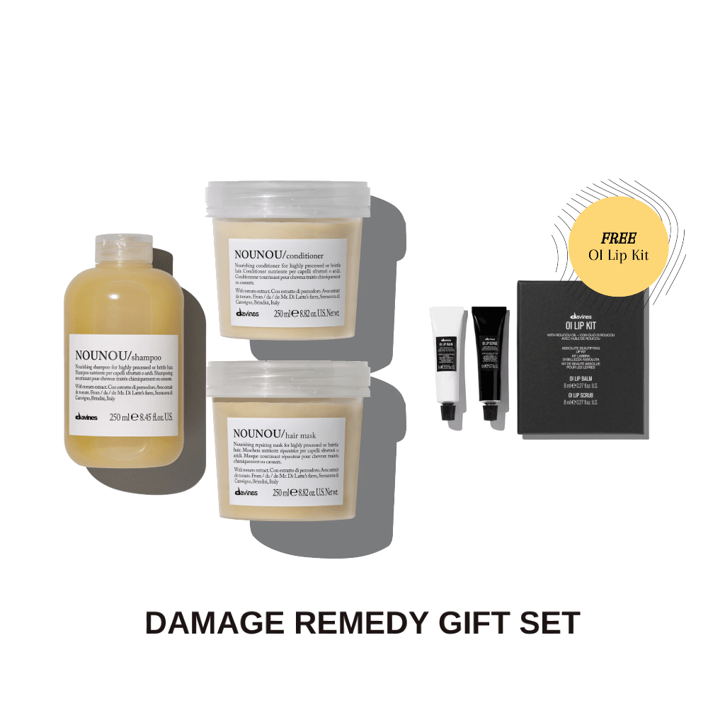 HairMNL Davines Davines NOUNOU Ultimate Damage Remedy Set Shampoo 250ml + Conditioner 250ml + Mask 250ml w/ FREE OI Lip Kit 