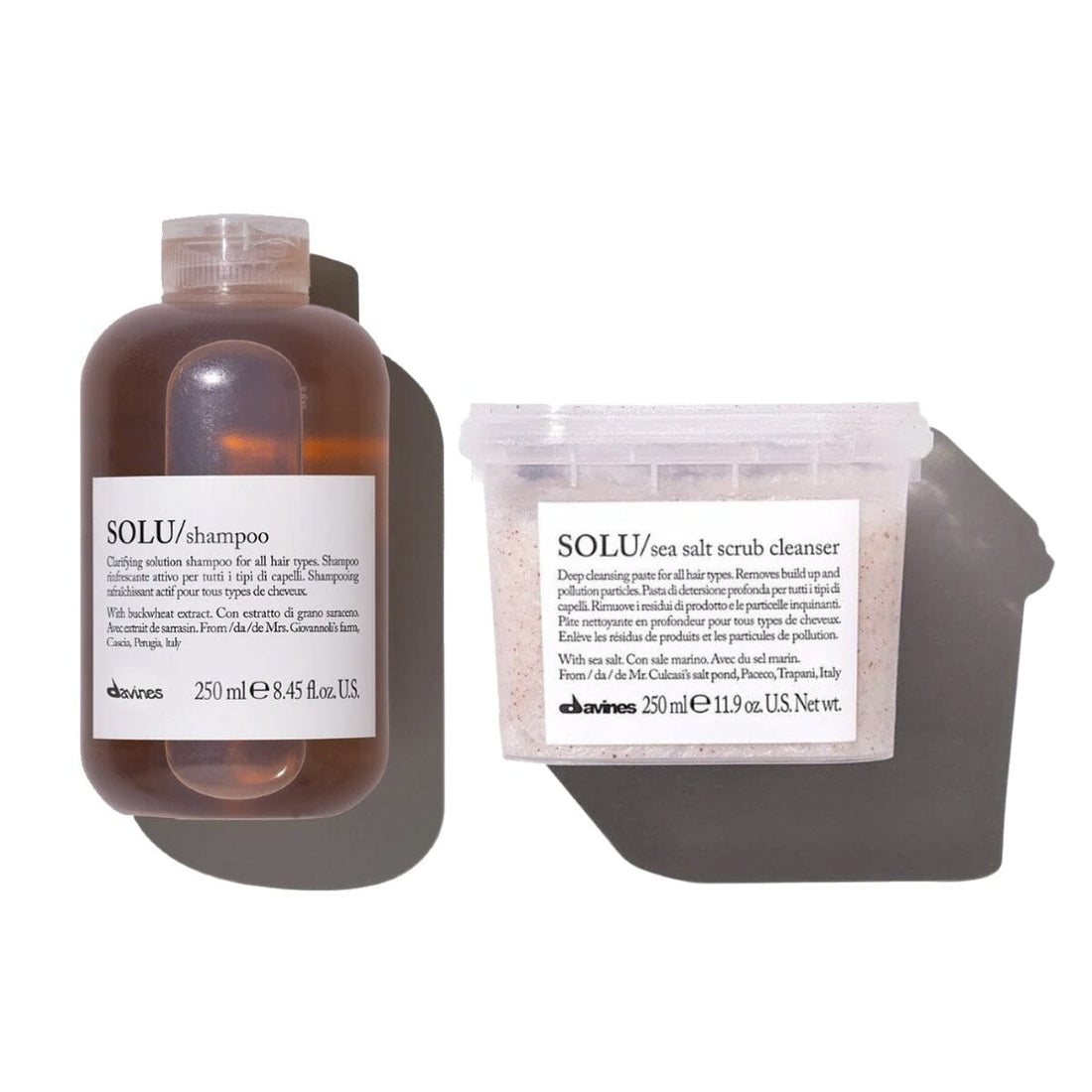 Davines SOLU Shampoo 250ml Sea Salt Scrub Cleanser 250ml - HairMNL