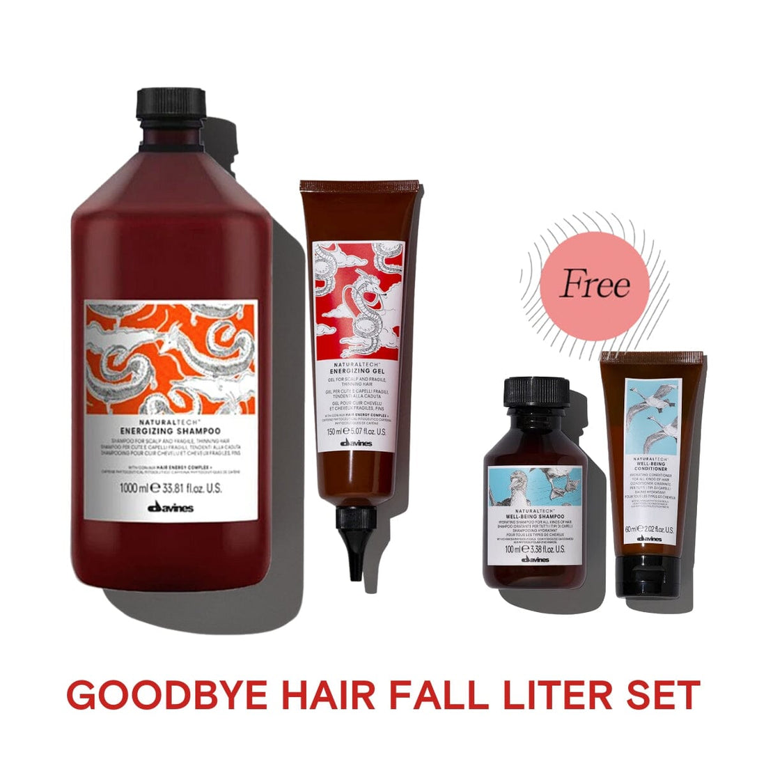 Davines Energizing Goodbye Hairfall Liter Set with FREE Well-Being Shampoo 100ml & Condtioner 60ml - HairMNL