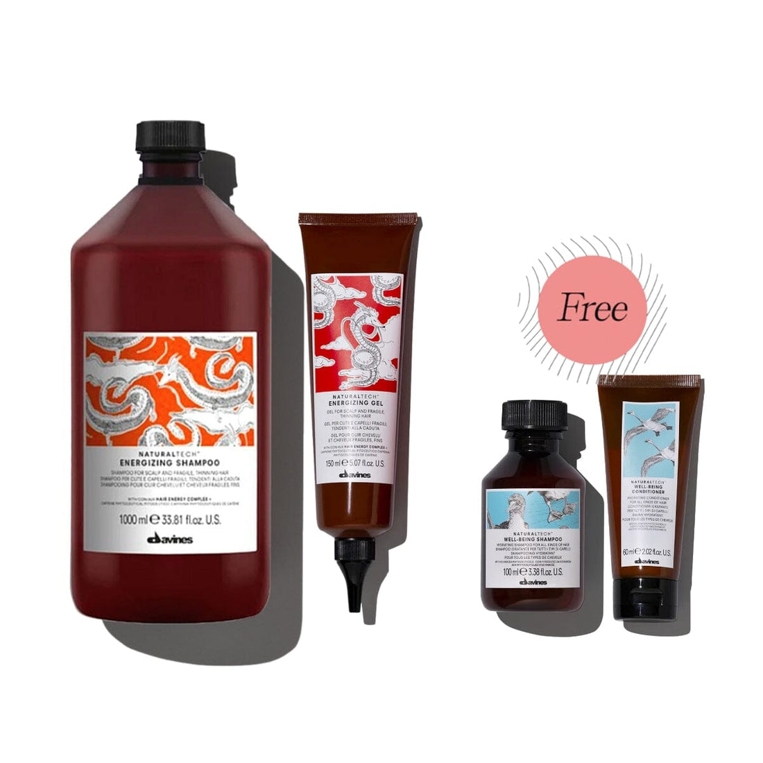 Davines Energizing Goodbye Hairfall Liter Set with FREE Well-Being Shampoo 100ml & Condtioner 60ml - HairMNL