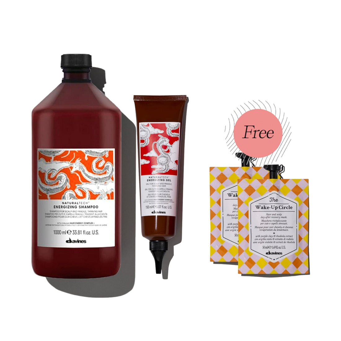 Davines Davines Energizing Goodbye Hairfall Liter Set FREE The Wake-up Circle Mask | Shampoo 1000ml + Gel 150ml