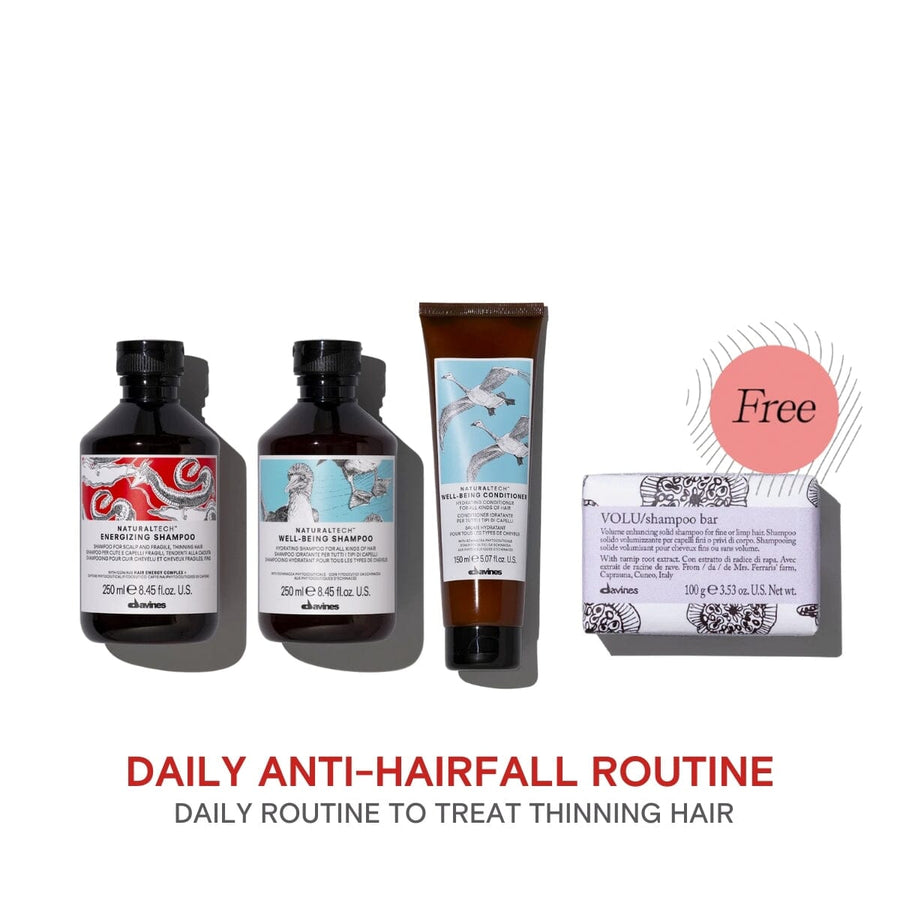Davines Energizing & Well-Being Anti-Hairfall Set with Free Volu Shampoo Bar - HairMNL