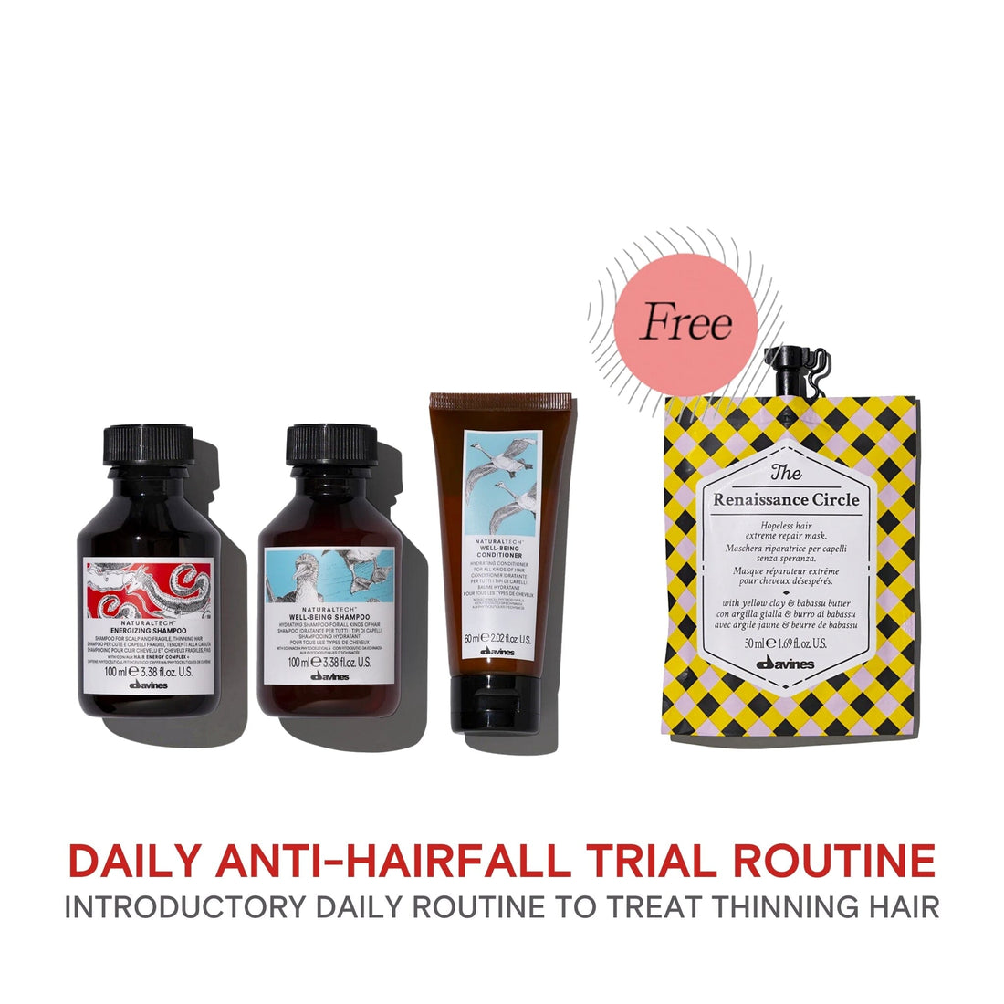 Davines Energizing & Well-Being Anti-Hairfall Travel Set with FREE The Renaissance Circle 50ml - HairMNL