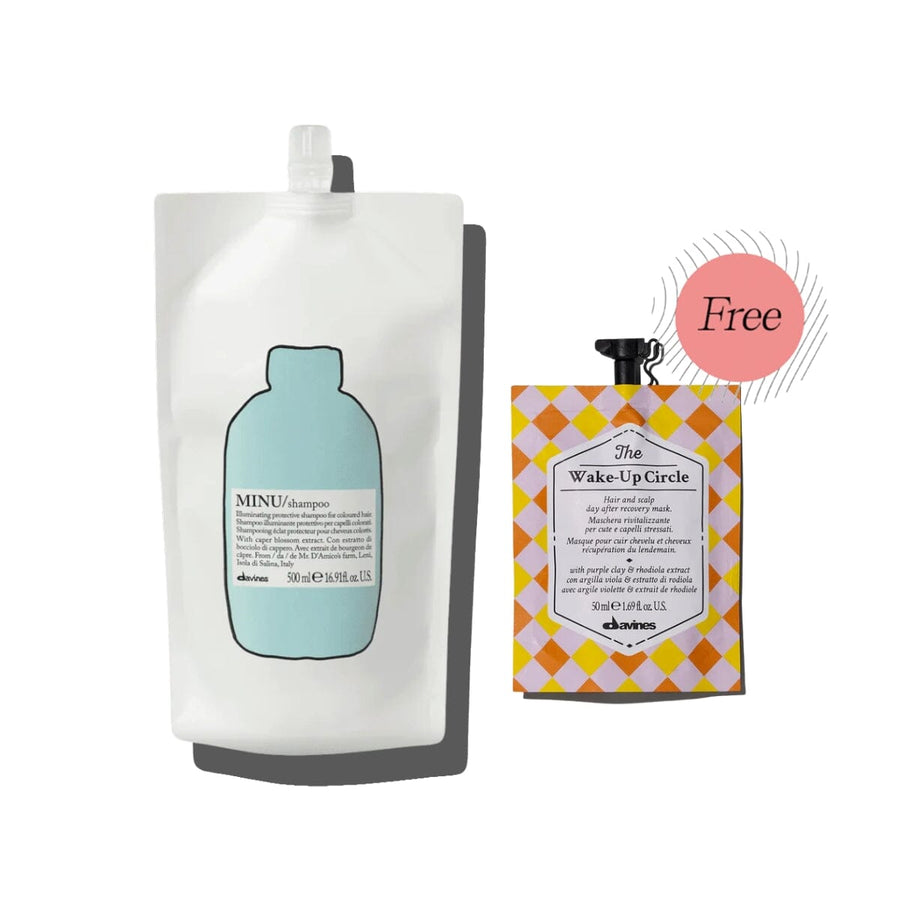 Davines MINU Shampoo Refill Pouch 500ml with FREE The Wake-Up Circle 50ml - HairMNL