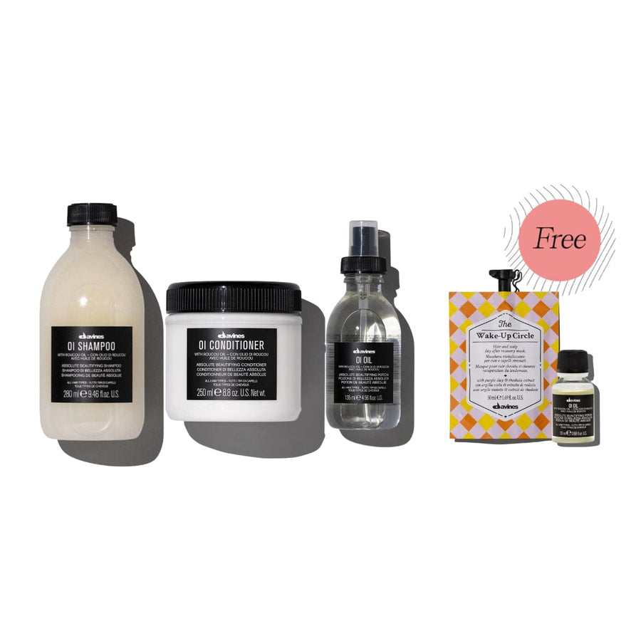 Davines OI Ultimate Shine Set with The Wake-Up Circle Mask 50ml & OI Oil 20ml - HairMNL