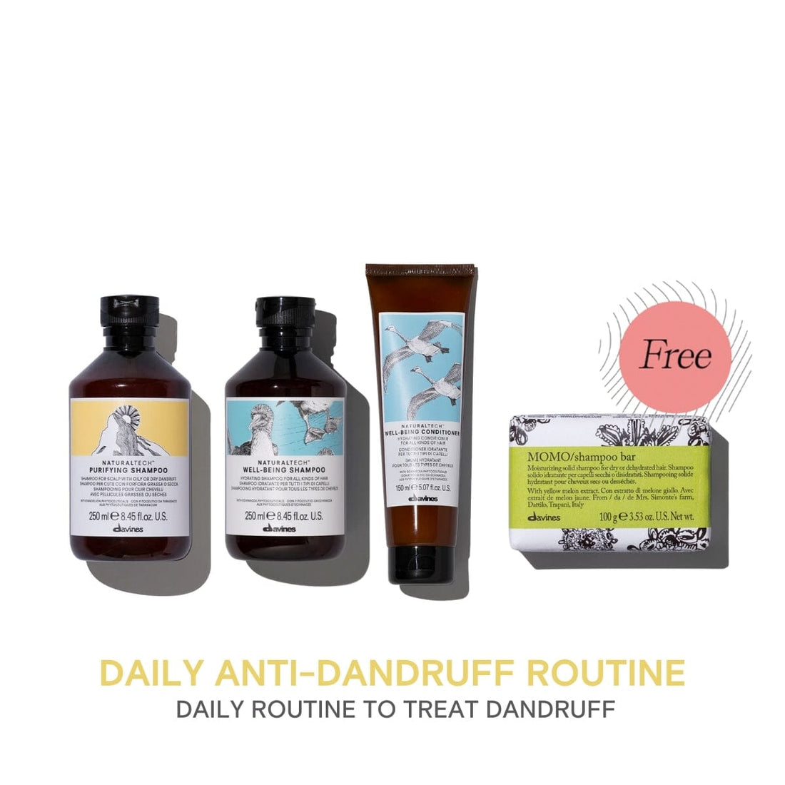 Davines Purifying & Well-Being Daily Anti-Dandruff Set with Free MOMO Shampoo Bar - HairMNL