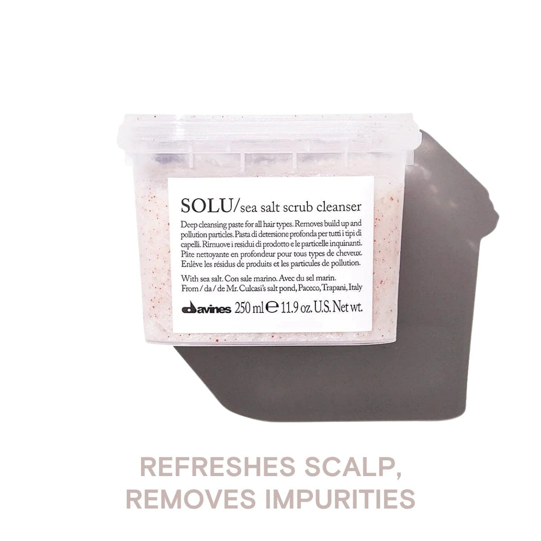 Davines SOLU Sea Salt Scrub: Deep Cleanser for All Hair Types 250ml - HairMNL