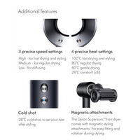 Dyson Supersonic Hair Dryer HD15 with Flyaway Smoother - Black/Nickel - HairMNL