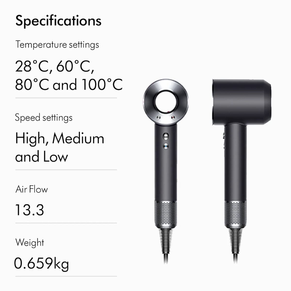 Dyson Supersonic Hair Dryer HD15 with Flyaway Smoother - Black