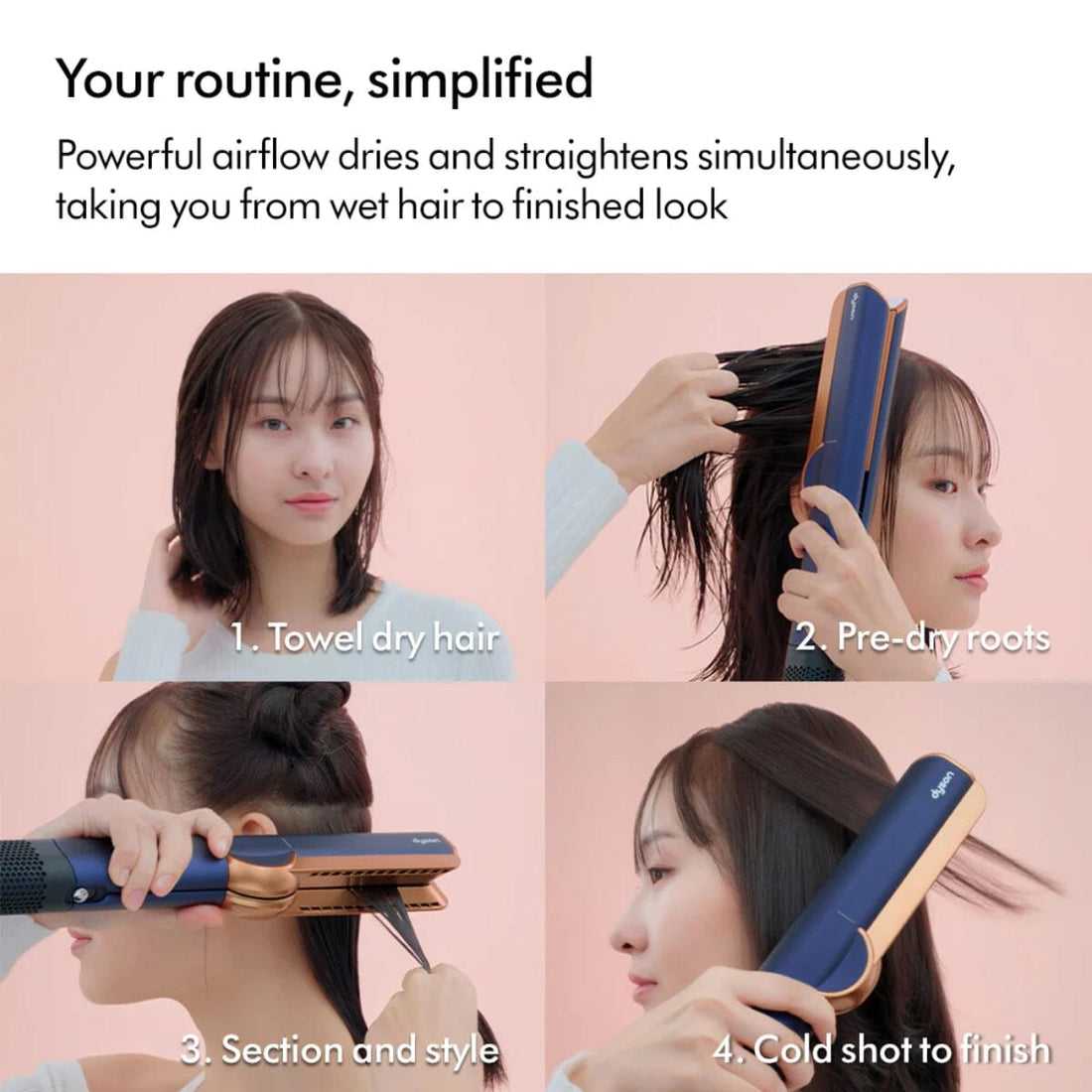 Dyson Airstrait Straightener - Prussian Blue/Rich Copper Steps - HairMNL