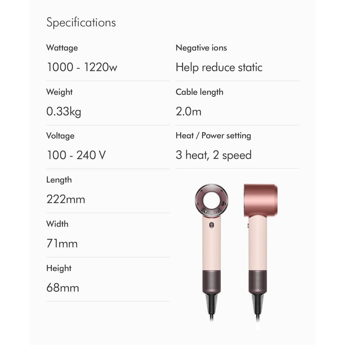 Dyson Supersonic Travel Hair Dryer - Ceramic Pink