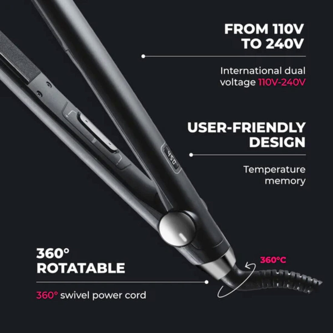 TYMO Sway Straightening Iron Black HC-201B Features