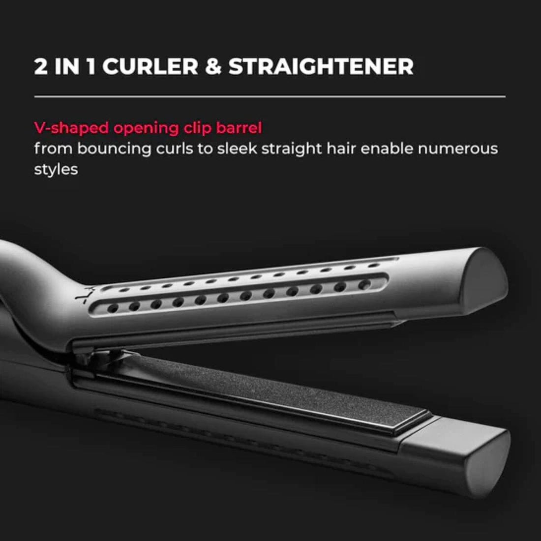 TYMO Airflow 2-in-1 Hair Curler Straightener Black HC-506 Features