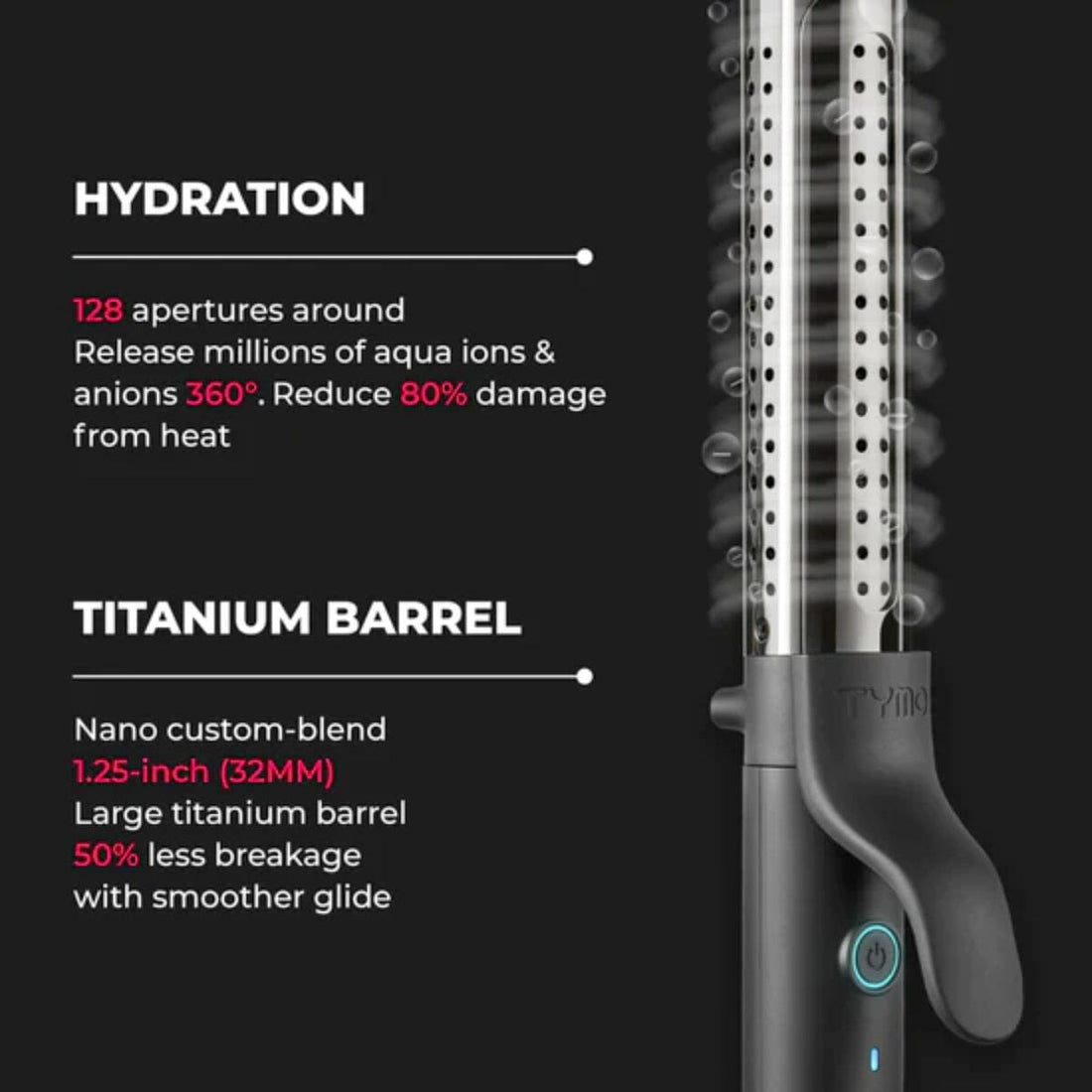 TYMO Aqua Hydrating Curling Iron HC-510 Features