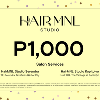 HairMNL HairMNL Gift Cards HairMNL Studio Salon Services E-Gift Card ₱1,000.00 