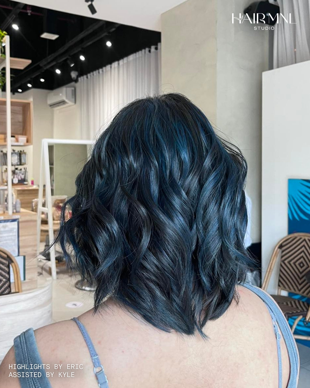 Creative blue-black colour by HairMNL Studio