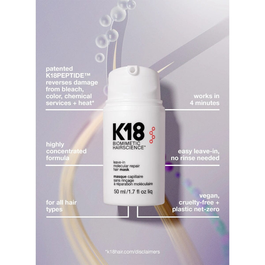 K18 Leave-In Molecular Repair Hair Mask - HairMNL