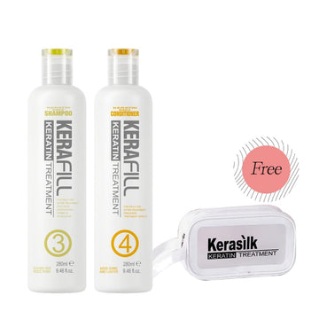 Kerafill Keratin Treatment Shampoo & Conditioner Set with free pouch - HairMNL