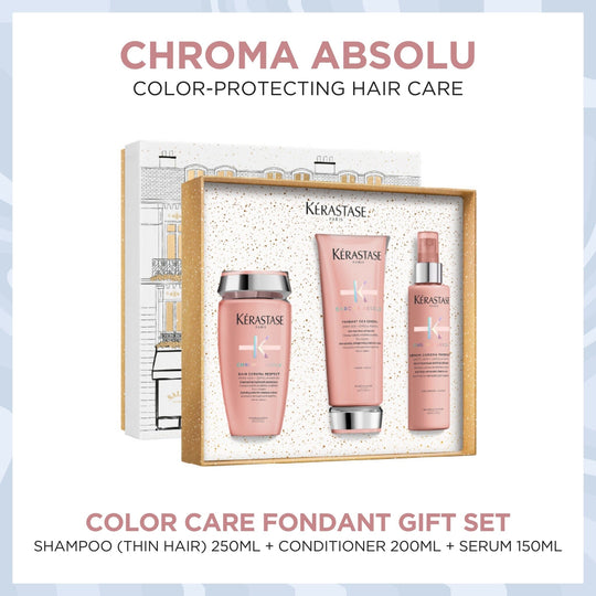 Kérastase Chroma Absolu Sulfate-Free Fondant Holiday Gift Set (Thin Hair) - HairMNL