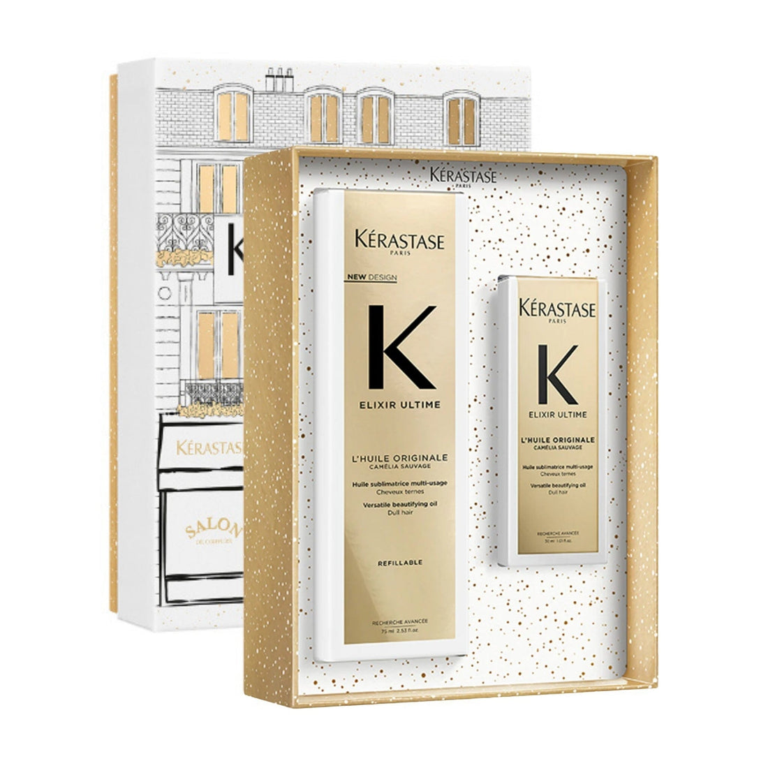 Kérastase Elixir Ultime Hair Oil 75ml Full Pack 30ml Travel Size Duo Holiday Gift Set - HairMNL